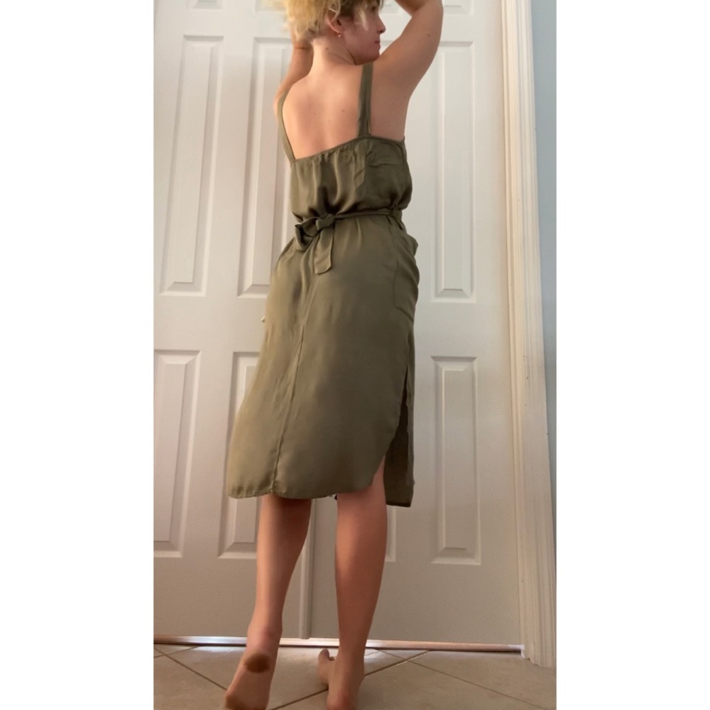Button Front Tank Dress with Side Slits - Picture 3 of 8
